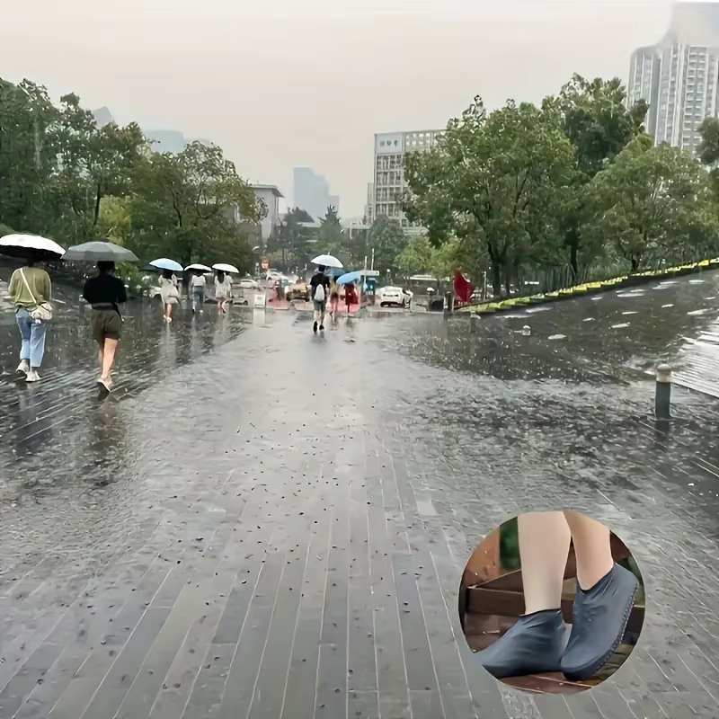 Couvre-chaussures imperméables et résistants à l'eau, réutilisables et antidérapants, universels pour hommes et femmes |   durable, élastique, facile à nettoyer