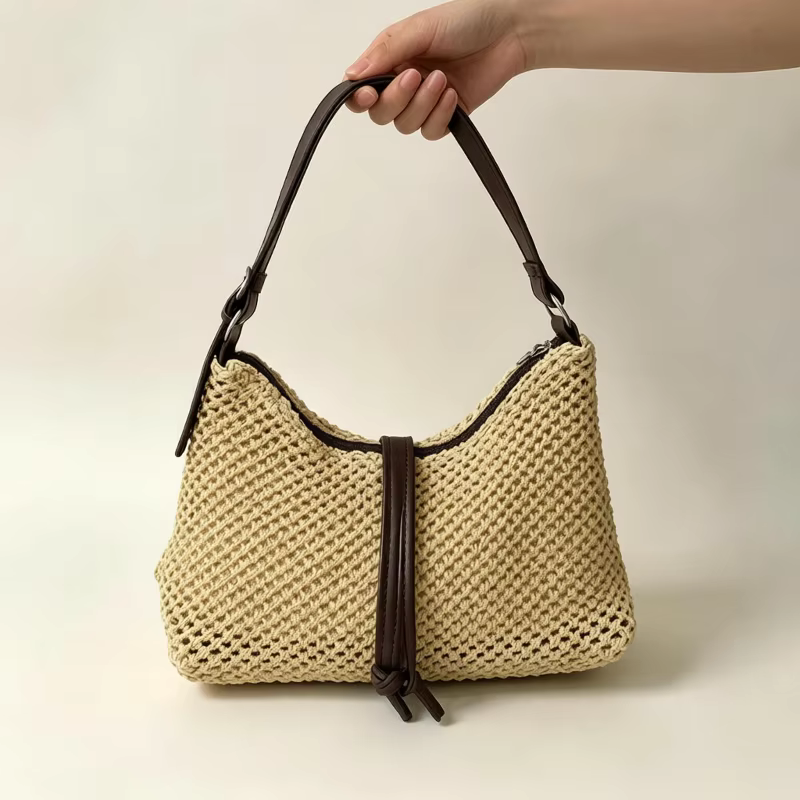 Sac fourre-tout tissé fait main au crochet