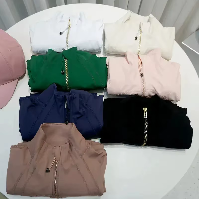 Veste Rose Gold 2025 Troisième Génération Sans Maille Coupe Slim Fine Sport Fitness Yoga Col Montant Vêtement d'extérieur pour Femme