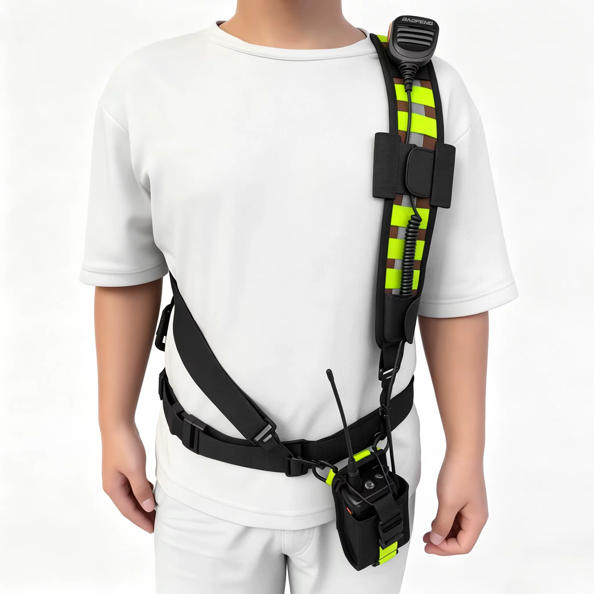Sangles d'épaule larges tactiques pour pompiers et patrouilles, sangles d'épaule pour équipes de sauvetage, sangles d'épaule pour talkies-walkies, sacs à dos pour talkies-walkies