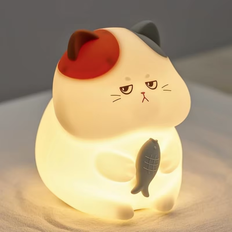 Veilleuse chat Gourmand, lampe Pat-Pat ambiante, Rechargeable, minuterie, idéale pour la décoration de la maison, choix cadeau parfait