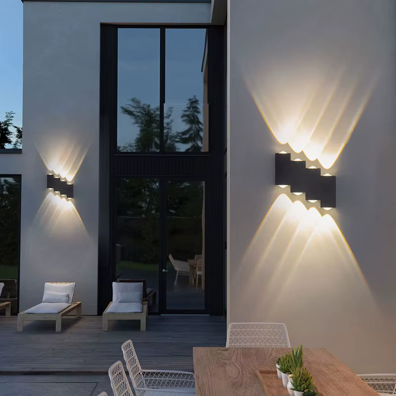 Applique murale extérieure étanche, éclairage mural bidirectionnel, lampe LED moderne pour cour