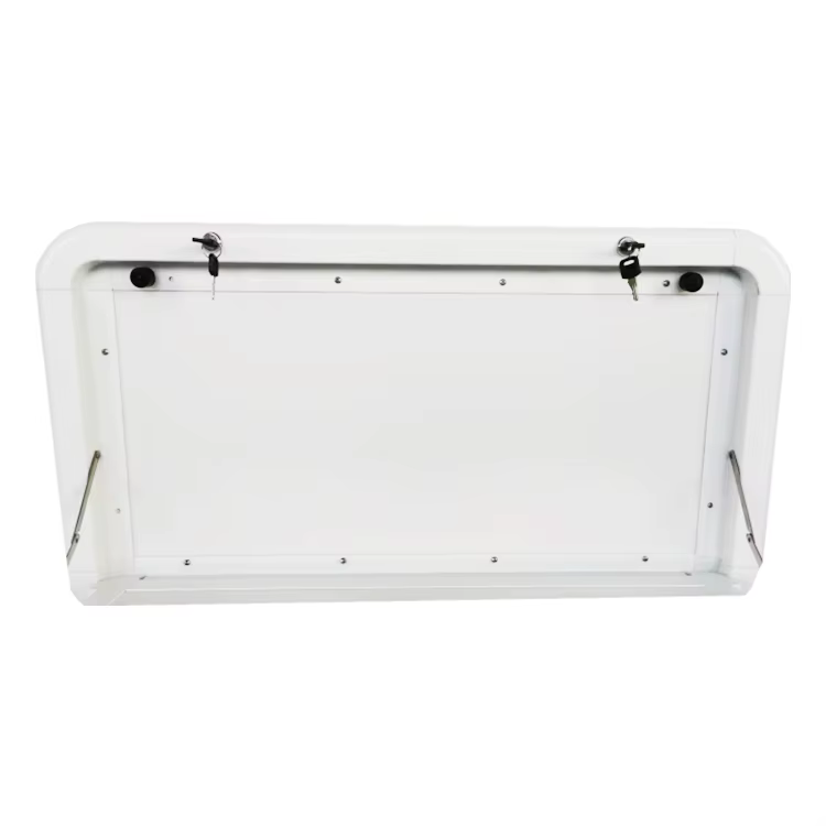 Pièces et accessoires pour camping-car, caravane, table pliante en aluminium blanc à coins arrondis pour camping-car