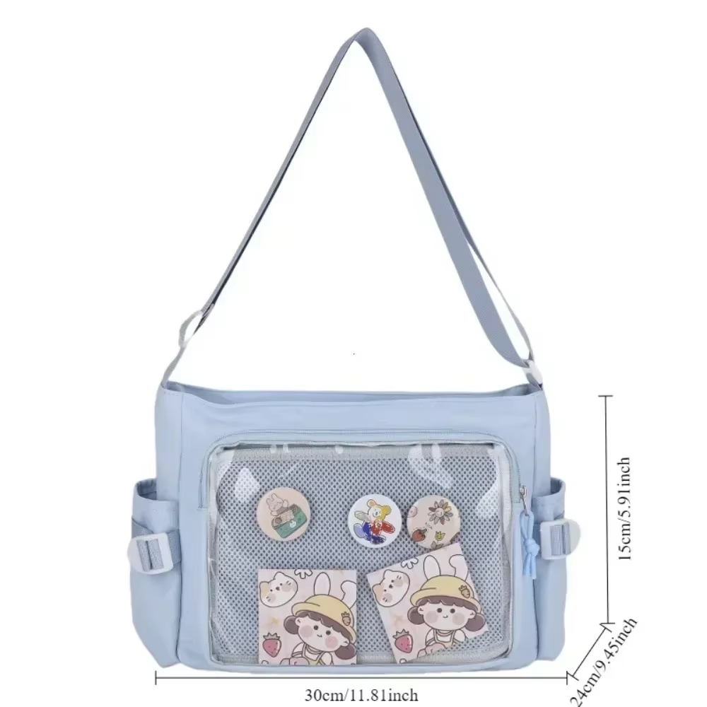Sac à bandoulière Transparent japonais Y2K Lolita, nouvelle tendance, Badge Itabag, décoration DIY, sac à bandoulière, sacs d'école quotidiens pour adolescents