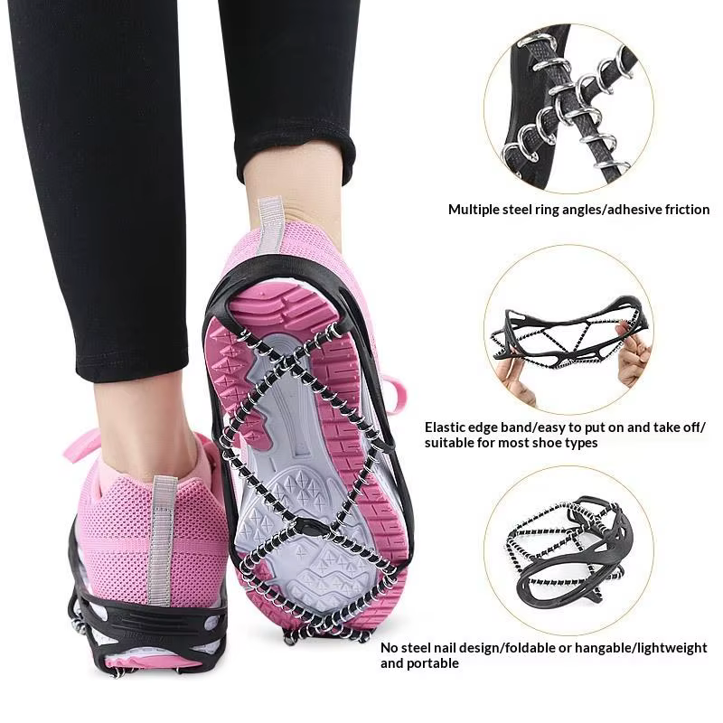 1 paire antidérapant glace neige pince couvre-chaussures Camping Sports de plein air couvre-chaussures marche Traction crampons glace Crampon couvre-chaussures