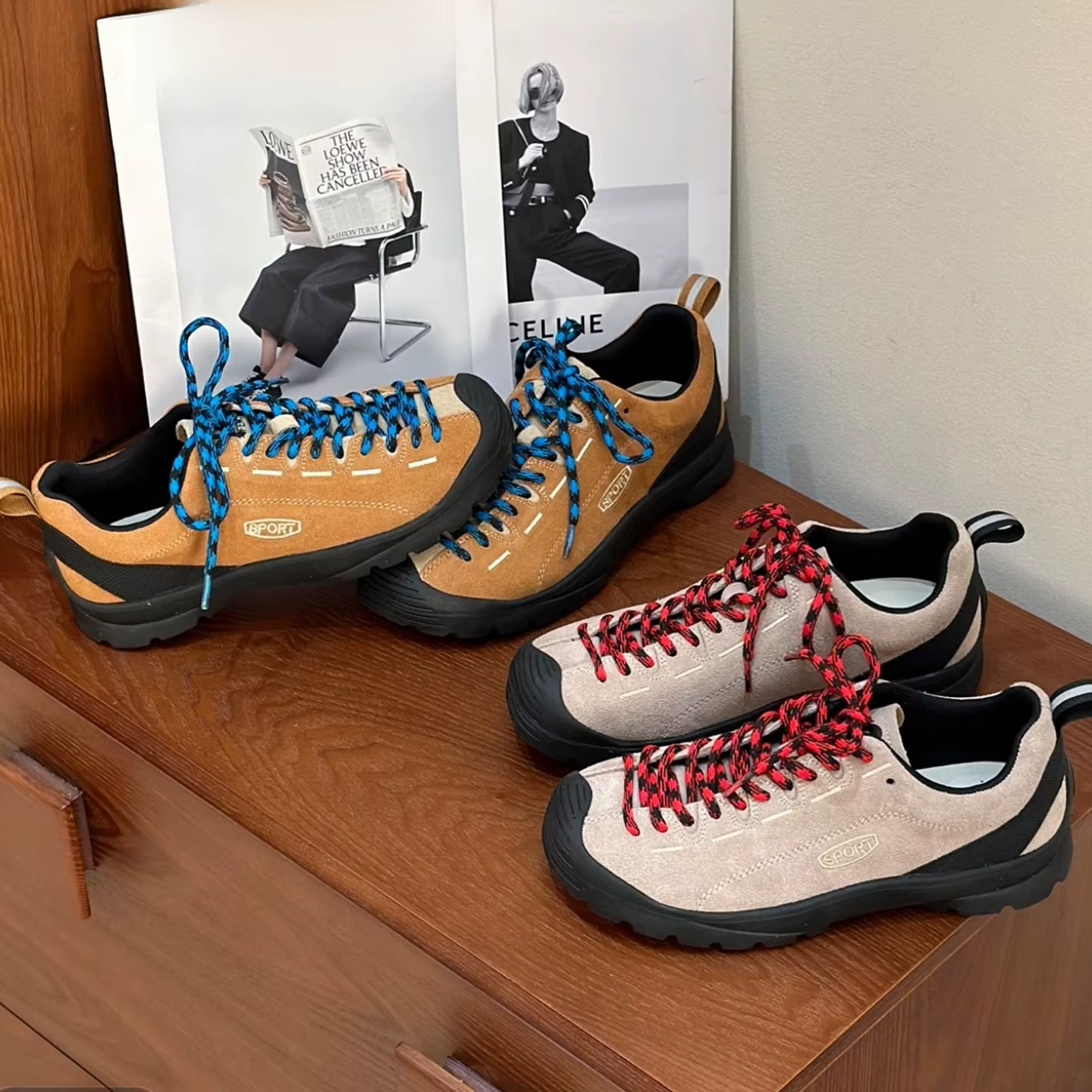 Chaussures de Randonnée Rétro pour Femme Printemps 2026 – Tendance Décontractée à Bout Rond
