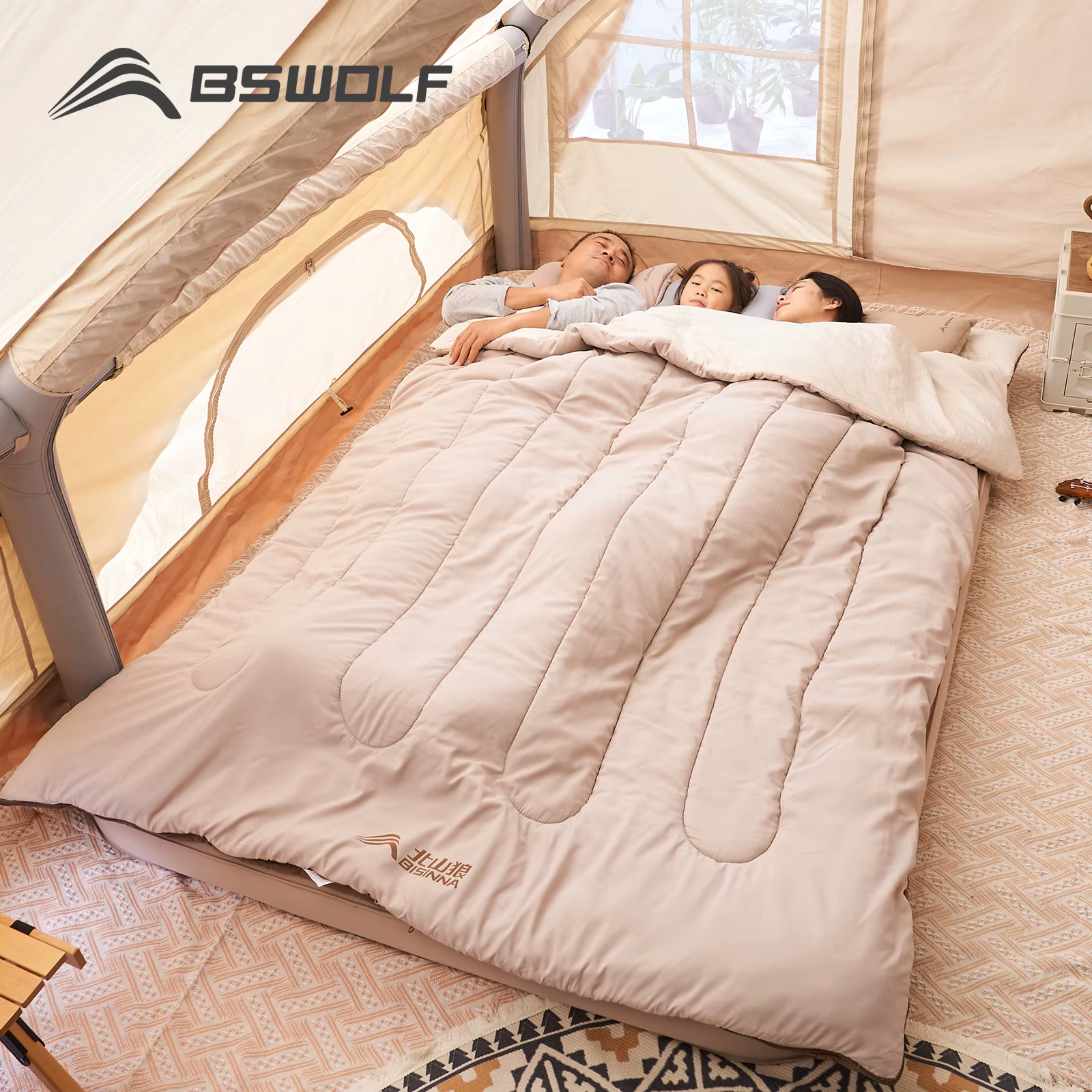 BSWolf Sac de couchage de camping pour 2 personnes Sac