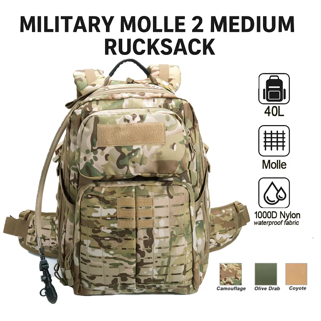 Sac à dos tactique militaire AKmax Adventure 48H – Pack d'assaut de l'armée MOLLE avec vessie d'hydratation de 3L pour le combat et la randonnée