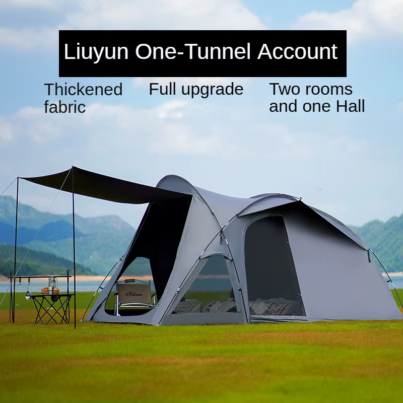 Tente de camping tunnel grande capacité pour 6 à 8 personnes