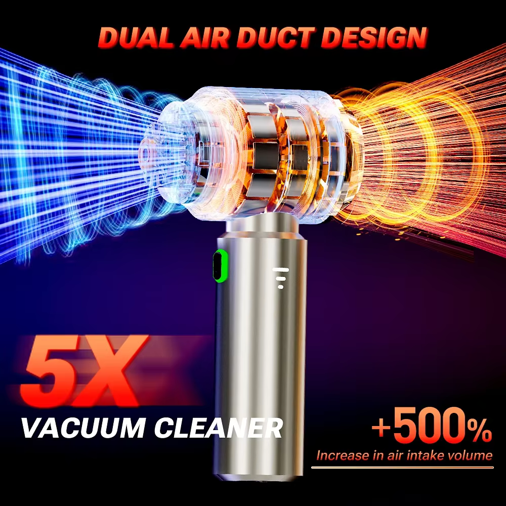 SZUK mini aspirateur le plus vendu, 2025 nouveau aspirateur sans fil  , 985000Pa aspirateur pour voiture puissant,portable aspirateur à main portatif avec dépoussiérage en un clic et brosses multifonc