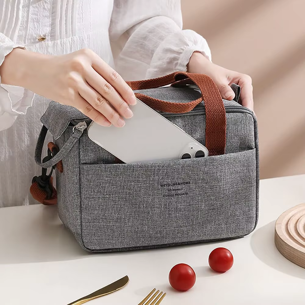 Sac à lunch isotherme pour femmes, grande capacité, sac isotherme, sac à main pour le déjeuner, étanche, réutilisable, avec bandoulière amovible