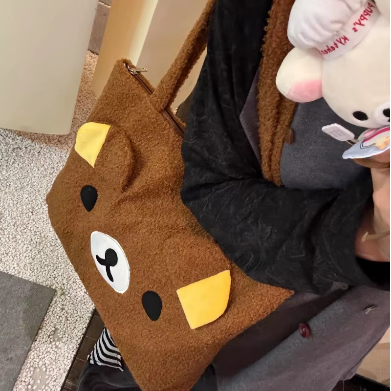 Kawai Rilakkuma Bear sac à bandoulière grande capacité hiver déplacement quotidien Joker fourre-tout Style coréen sac à dos pour tenue décontracté