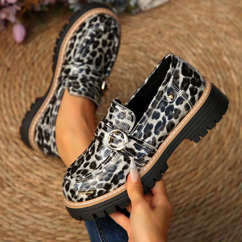 Mocassins léopard en cuir PU pour femmes