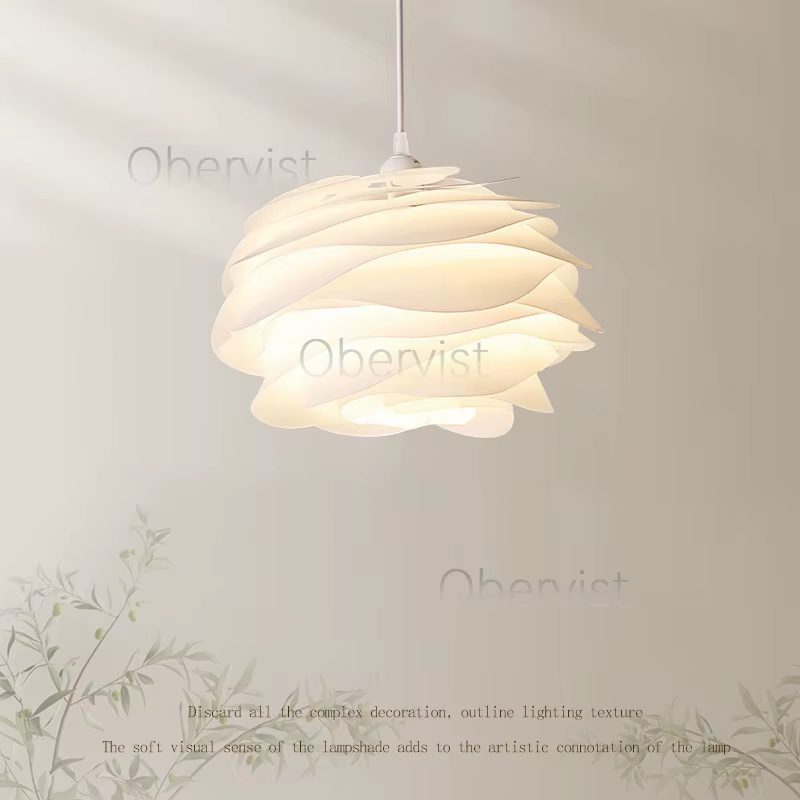 Lustre en forme de rose blanche de designer danois pour îlot de cuisine, chambre à coucher, restaurant romantique, lampe décorative en pétales d'acrylique