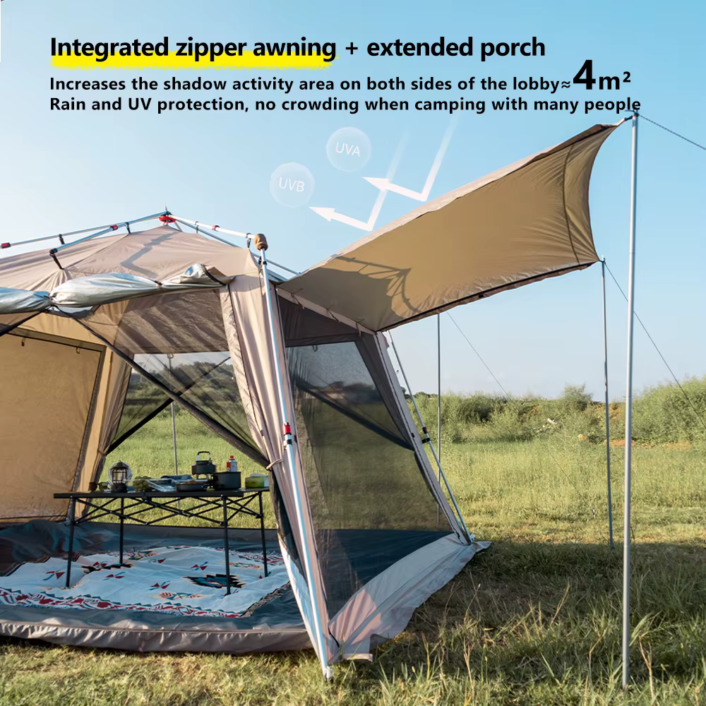 Tente de Camping en plein air avec cheminée