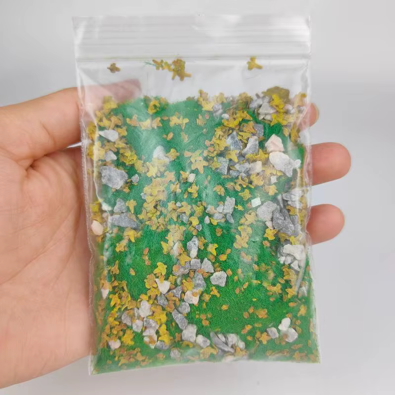 Table de sable de pelouse simulée, 30 g/sac, aménagement paysager Miniature avec végétation de pierre, modèle de bricolage mixte avec poudre d'herbe en pierre