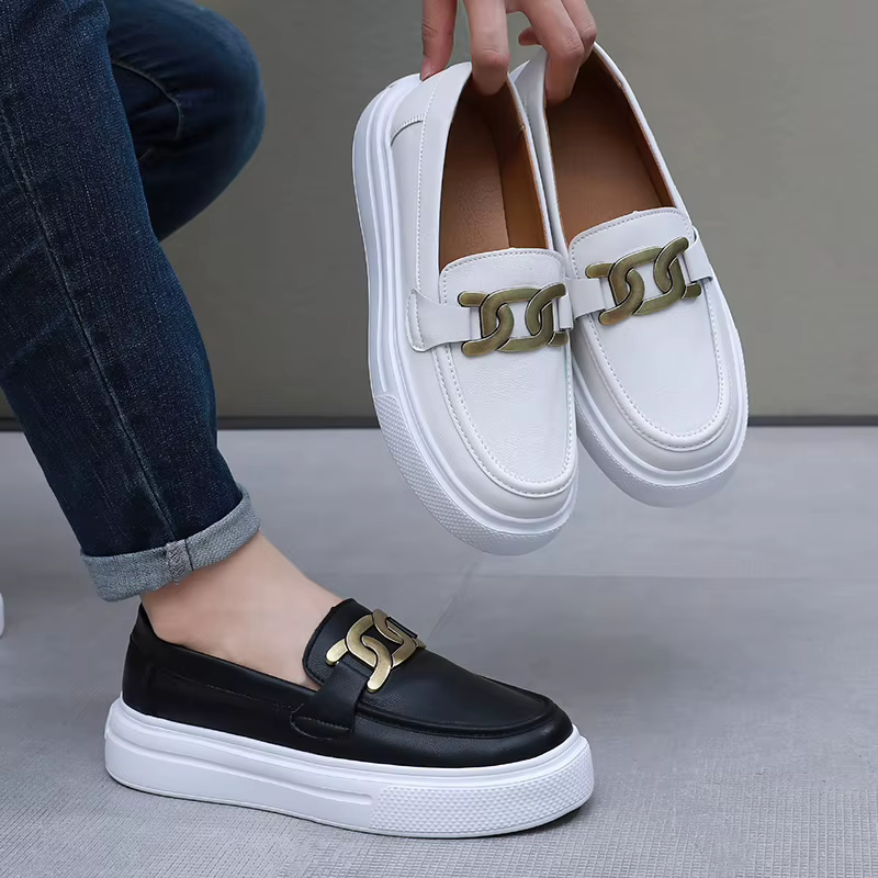 Offre spéciale Couple chaussures en cuir décontractées qualité noir chaussures à enfiler hommes femmes mocassins Beige mocassin pour hommes chaussures pour hommes élégantes