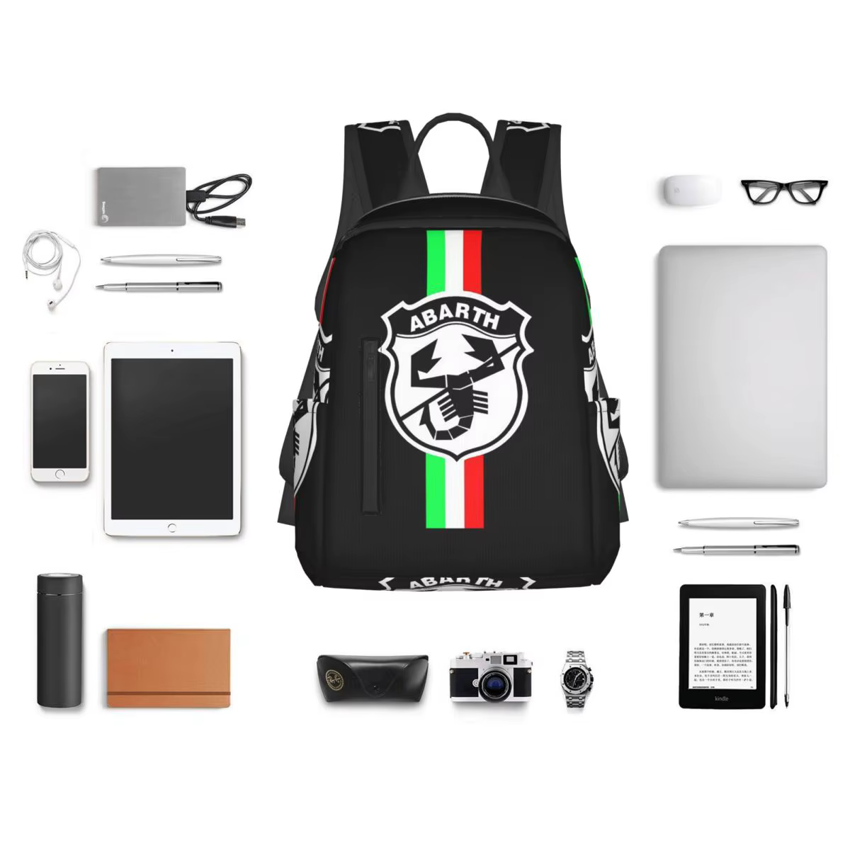 Abarth C Cool Backpack Daypack Sac à dos de grande capacité pour enfants