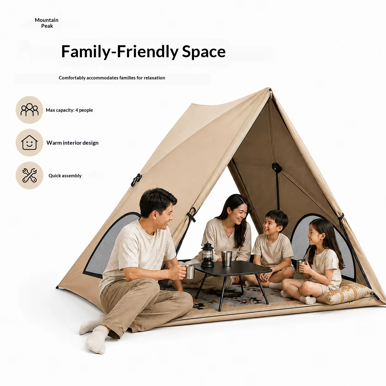 Tente triangulaire automatique, tente de camping d'extérieur qui se déplie en seulement 3 secondes. Imperméable et résistant aux UV.