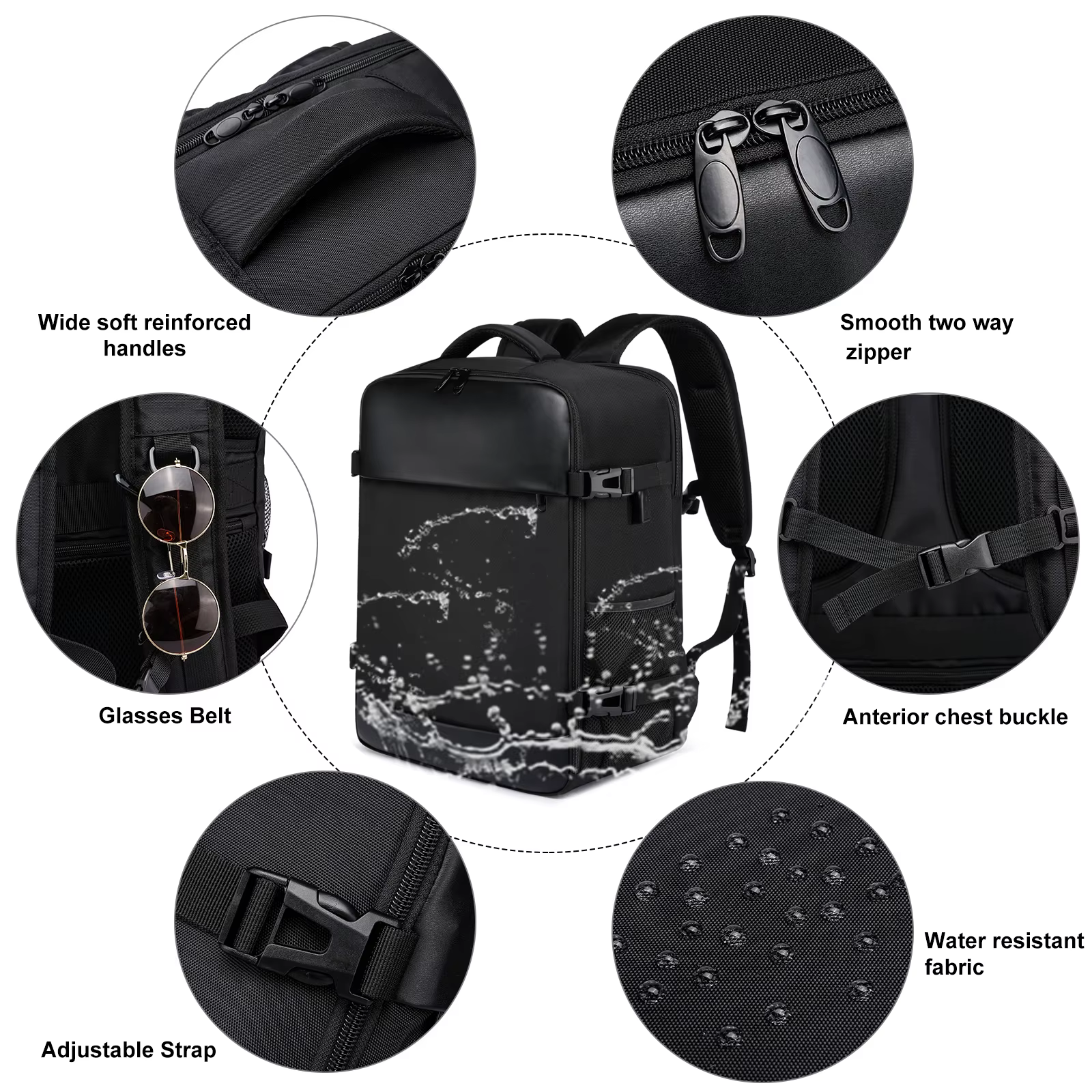 Ryanair 40x20x25 et easyjet 45x36x20 sac de cabine sac à dos de voyage unisexe sac à dos pour ordinateur portable sac à