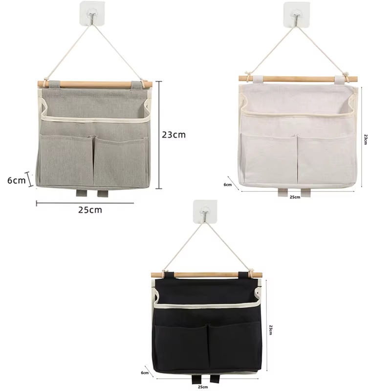 Sac de rangement mural suspendu, Sacs de rangement suspendus sur porte, Organisateur mural suspendable, Organisateur de fichiers et de magazines en lin imperméable pour chambre