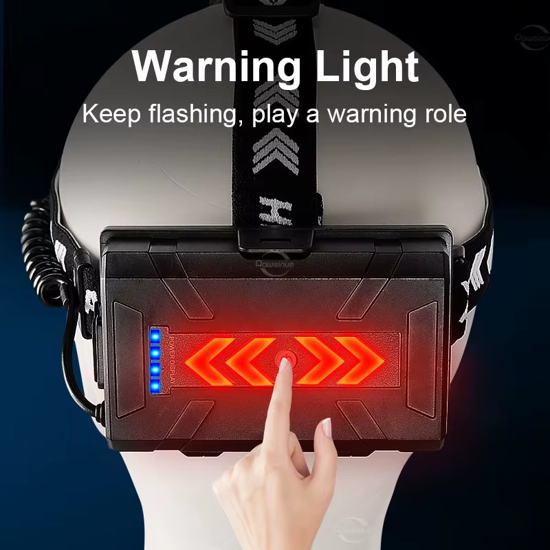 8000LM lampe frontale puissante USB Rechargeable phare