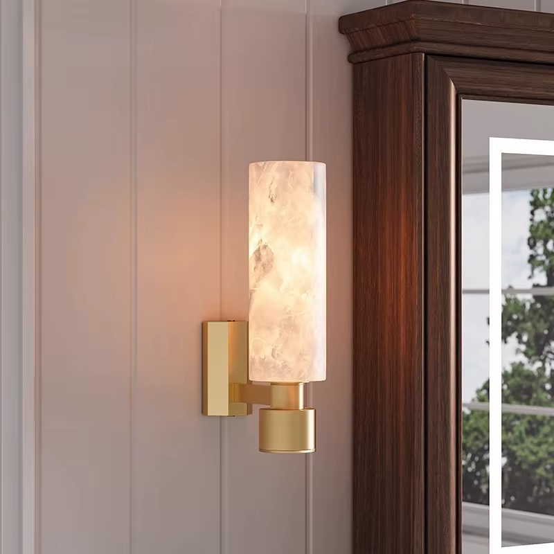 Applique murale en marbre espagnol pour entrée, lavabo, dressing, salle de bain, couloir, balcon, personnalisation hôtelière LED