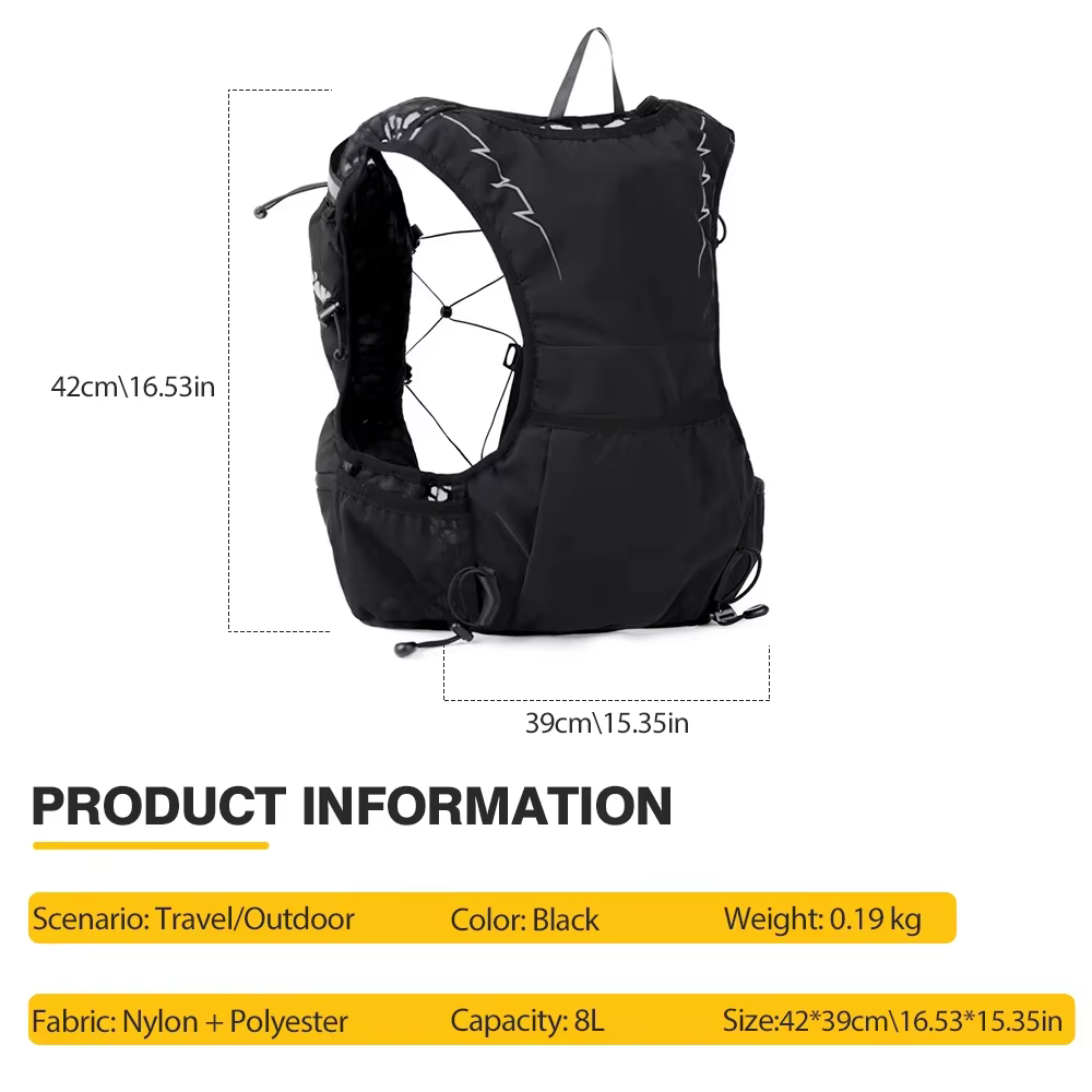 Sac à dos de course à pied NEWBOLER 8L pour l'extérieur