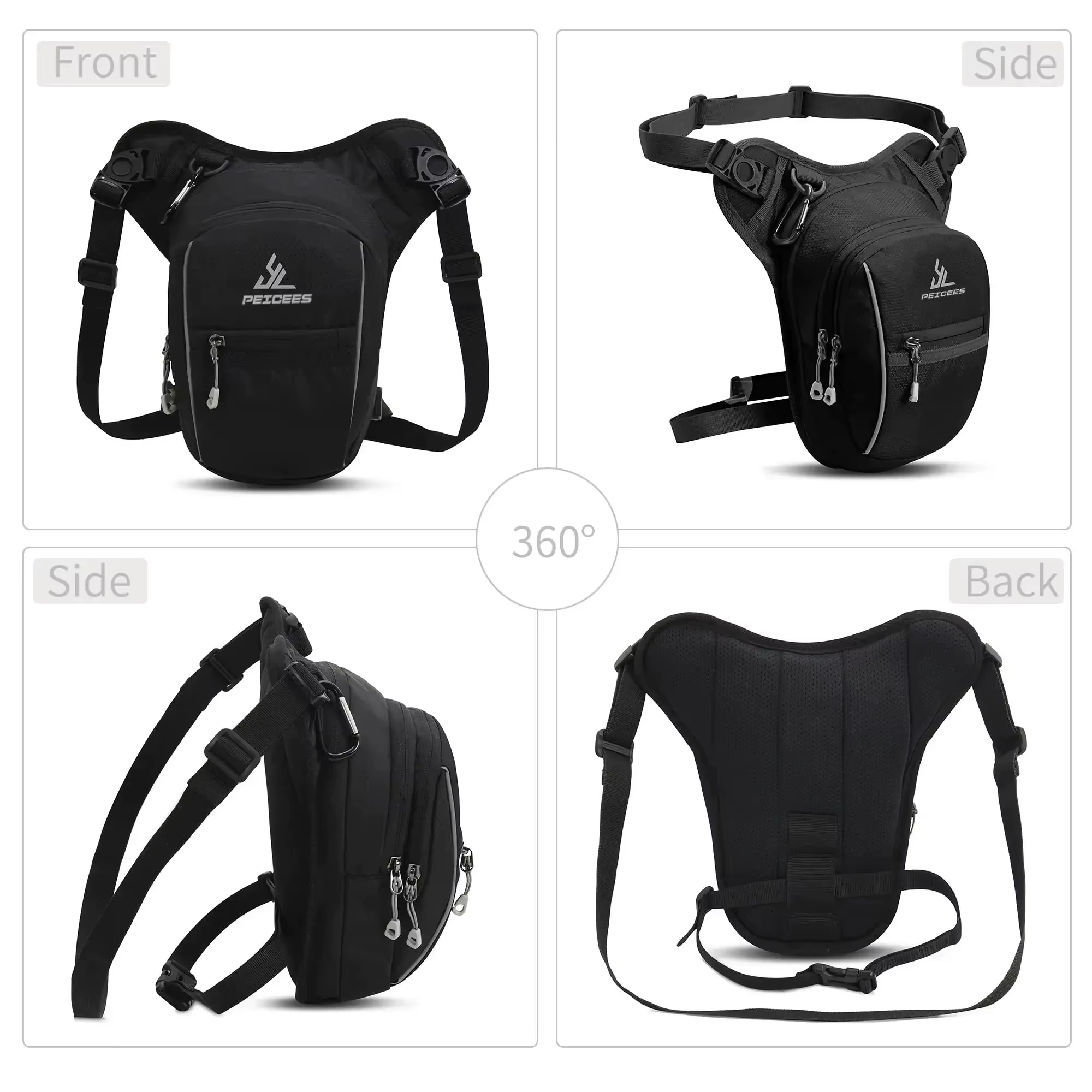Sac de jambe tactique étanche pour moto, sac banane de taille pour téléphone portable, idéal pour le voyage
