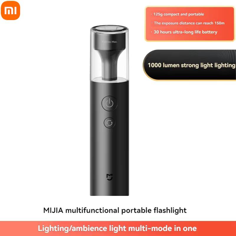 Xiaomi Mijia lampe de poche multifonctionnelle 3100mAh Portable 125g étanche IP65 1000lm éclairage de secours lumière d'ambiance