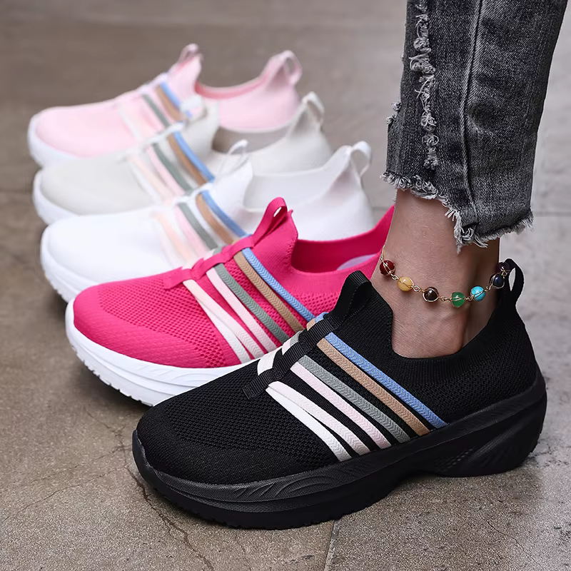 Chaussures de randonnée décontractées à semelles épaisses et à pieds larges pour femmes