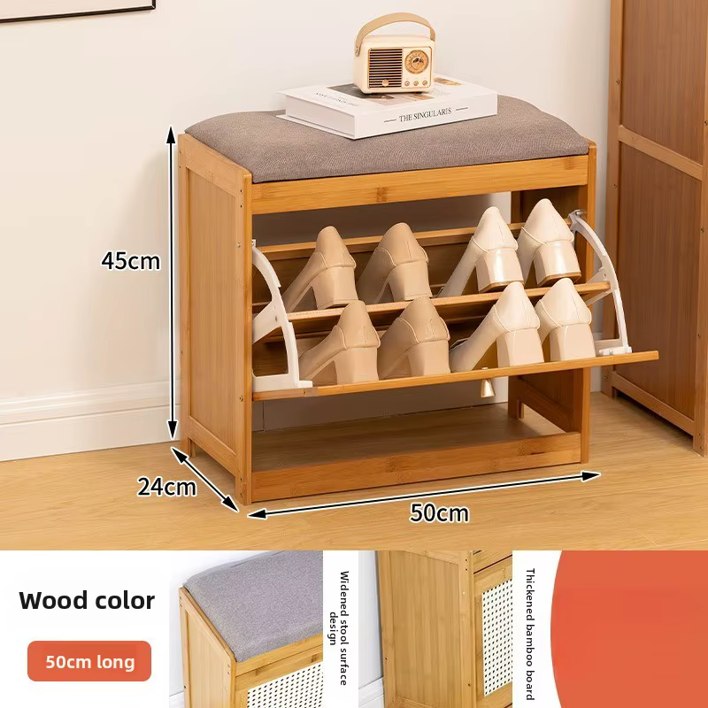 Meuble à chaussures ultra-fin avec tabouret intégré pour entrée et couloir, rangement multi-niveaux, étagères à chaussures