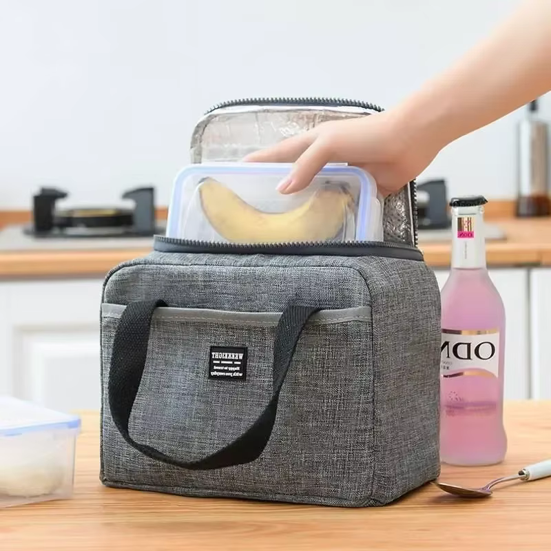 Sac à lunch isotherme pour femmes et enfants, sac isotherme, sac de glace portable, fourre-tout en toile, récipient alimentaire, sacs de pique-nique