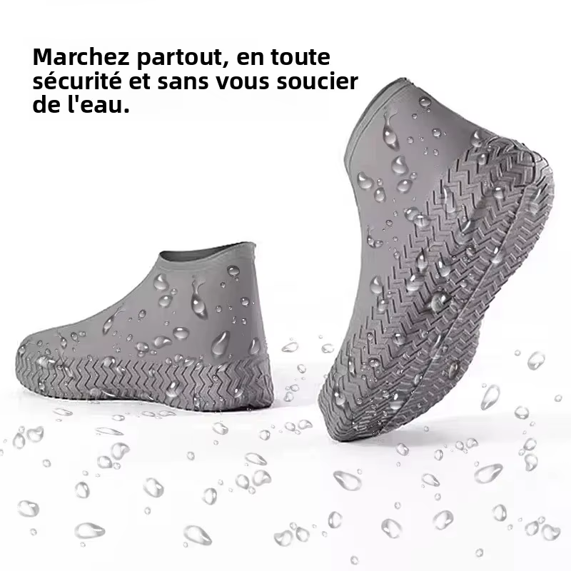 1 paire de couvre-chaussures imperméables en silicone pour enfants et adultes