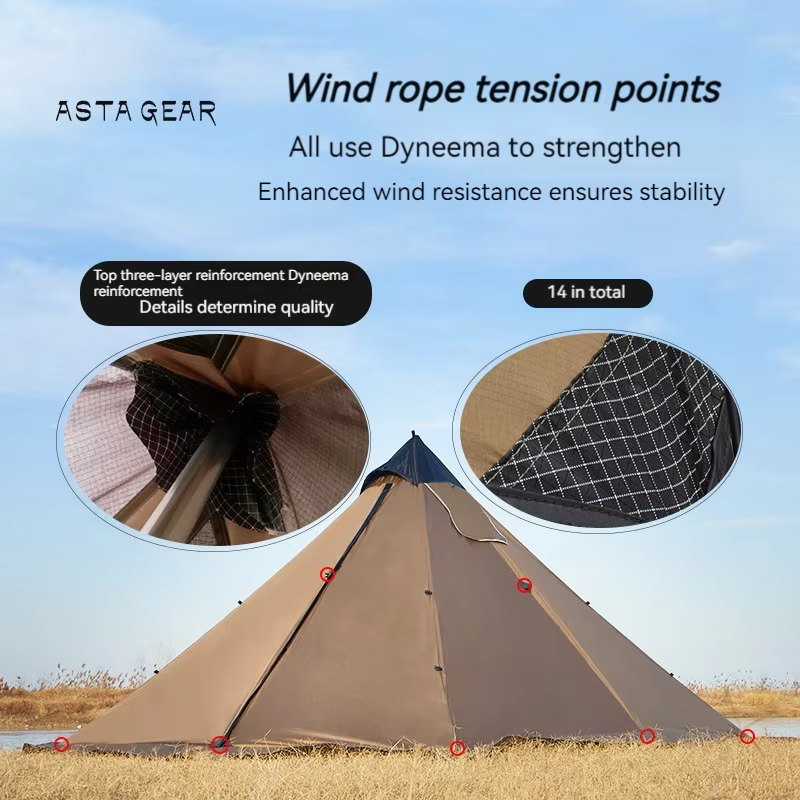 ASTA GEAR Fk 4 La tente ultralégère pyramide de camping peut brûler le bois de chauffage