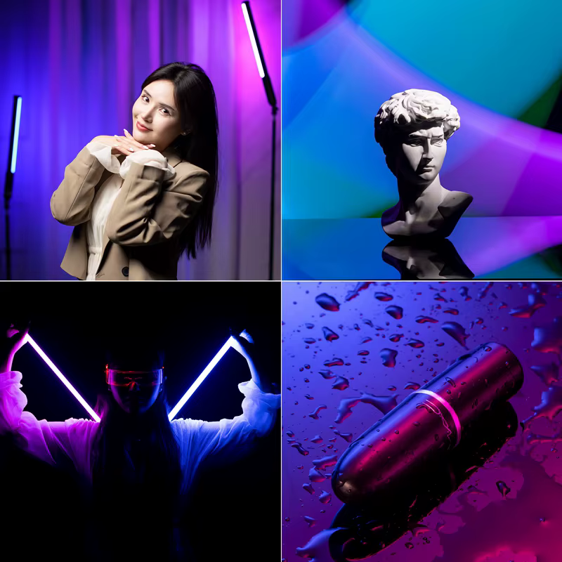Ulanzi VL119 bâton lumineux coloré RGB portable 19.68 pouces baguette lumineuse LED portable CRI 95 + 2500K-9000K lampe de Studio de photographie
