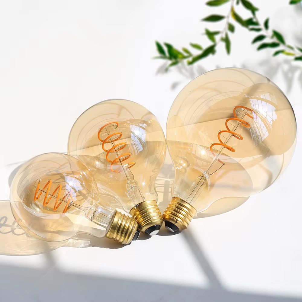 Ampoule LED rétro à Filament en spirale E14 E27, 4W, jaune chaud, 220V, C35 A60 T45 ST64 T185 T225 G80 G95 G125, lampe Edison Vintage