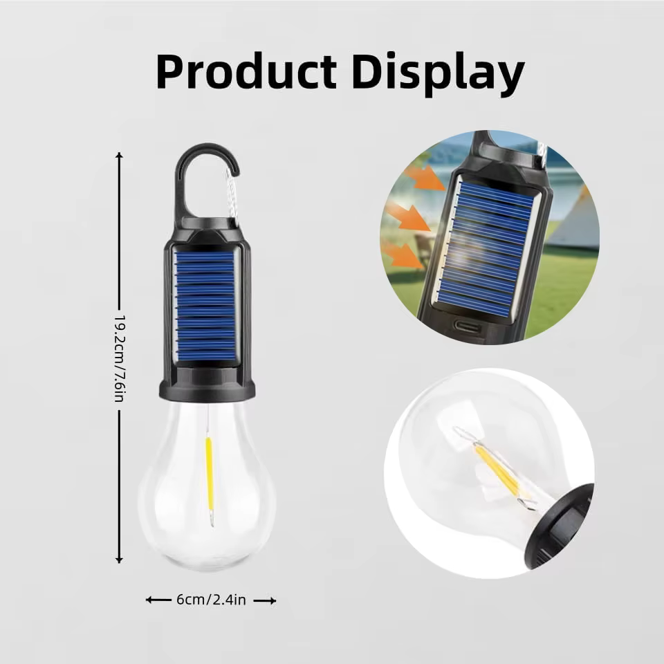 Ampoules LED rechargeables par USB pour l'extérieur, lumière d'urgence haute luminosité, lanterne portable pour le camping, la pêche, lumières de nuit