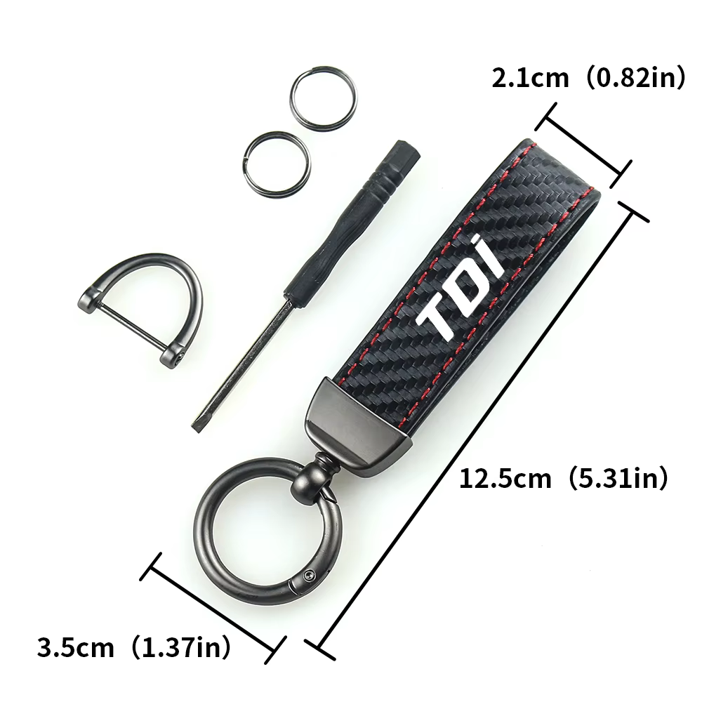 Porte-clés de voiture en fibre de carbone, ULen cuir, porte-clés JOPendant, structure en fer à cheval pour TDi TIGUAN TOUFlak, accessoires automobiles