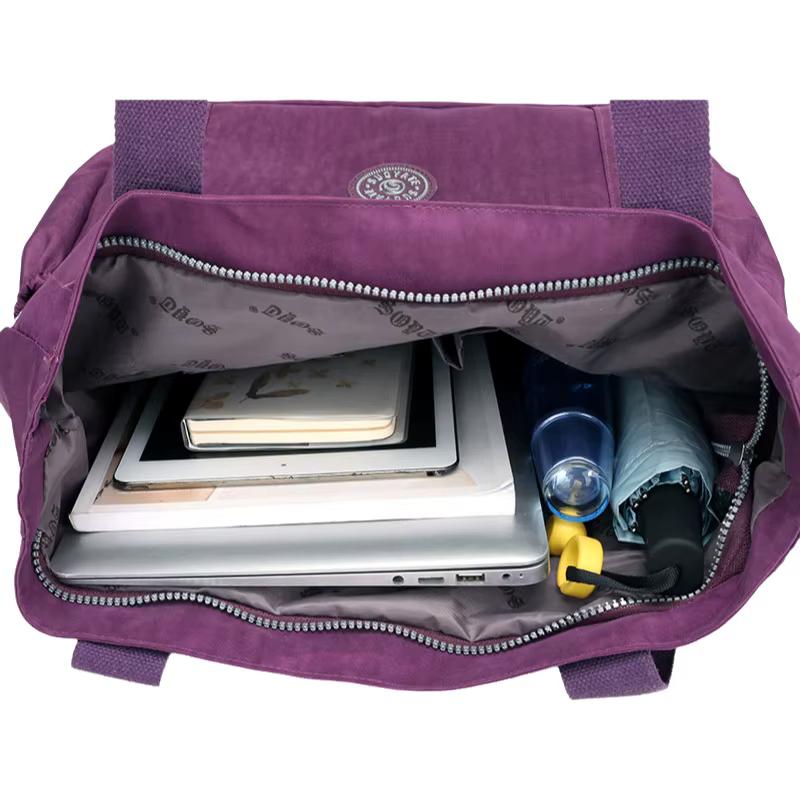 Sac à bandoulière en toile et nylon grande capacité pour femme, sac décontracté d'extérieur, sac fourre-tout simple pour maman, avec fermeture éclair – Nouvelle collection, offre spéciale de la saison