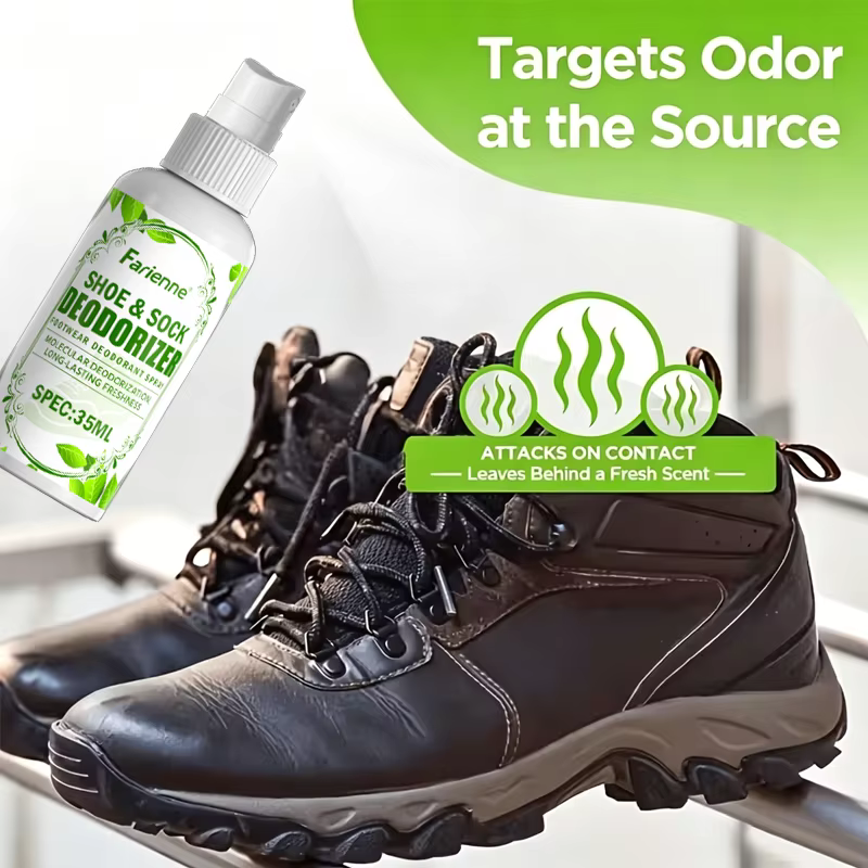 Spray désodorisant pour chaussures Fariienne 35ml - Formule douce, parfum frais, éliminateur d'odeurs efficace pour chaussures, chaussettes et chaussures de sport