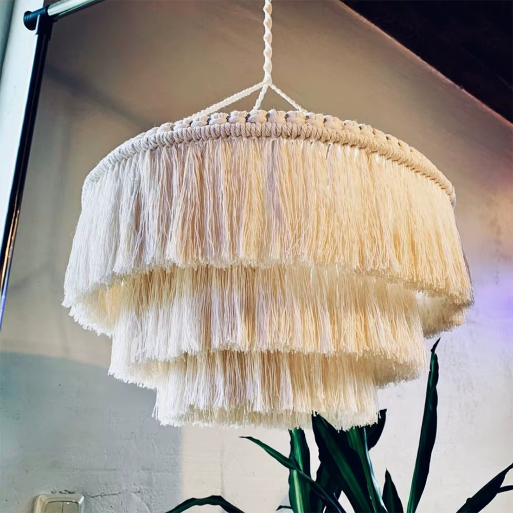 Abat-jour en macramé à pompons 2026