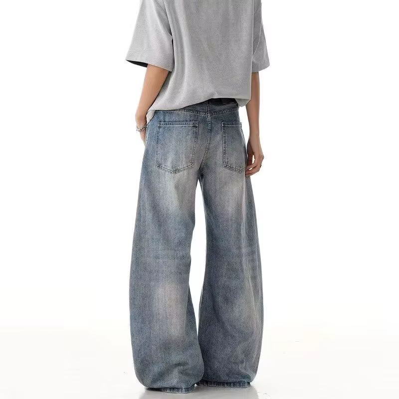 2025 automne haute rue déchiré Jean pour hommes Y2K Vintage droit Baggy Denim pantalons Hombre Hip Hop mode en détresse Jean