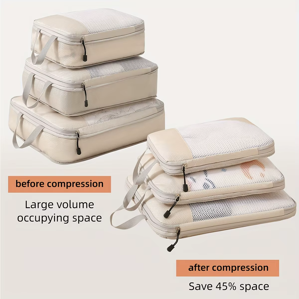 Sacs de Compression de voyage 3 pièces