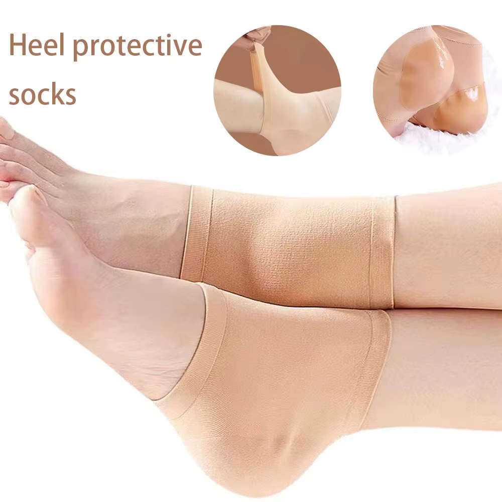 Protège-talons en gel de silicone noir/nude