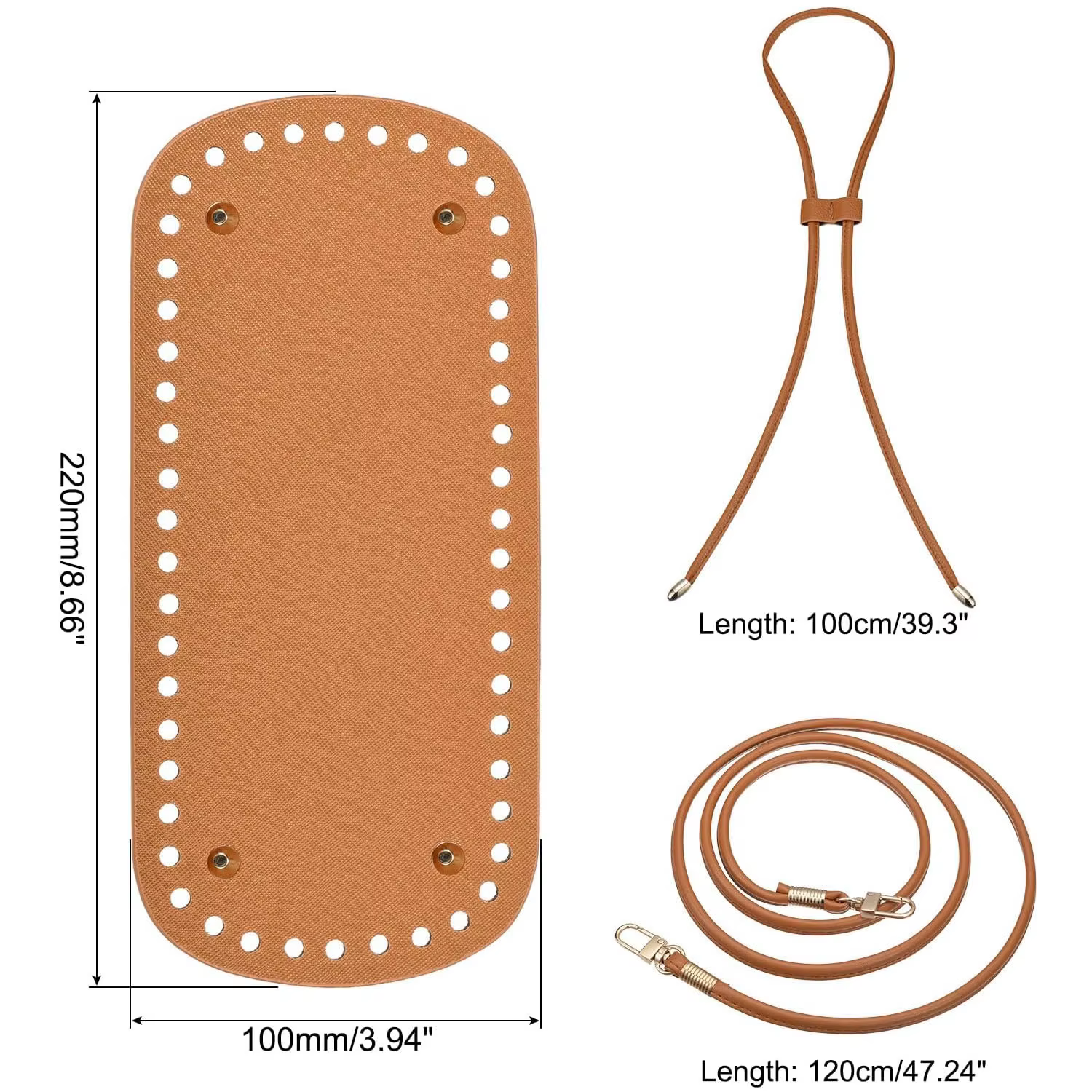 Kit de fabrication de sacs à main en cuir PU, 3 pièces, avec chaîne, Base de sac seau et bandoulière, accessoires de sac à main en Crochet 