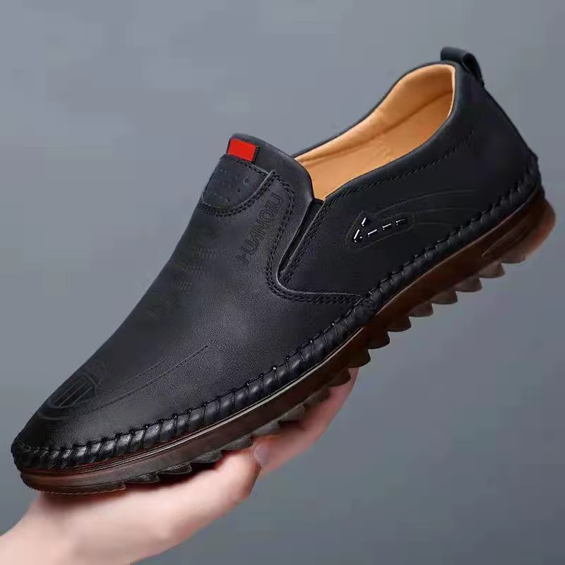 Chaussures décontractées pour hommes, mocassins antidérapants à semelle souple, respirants, résistants à l'usure, confortables, chaussures de conduite en cuir ajouré pour hommes
