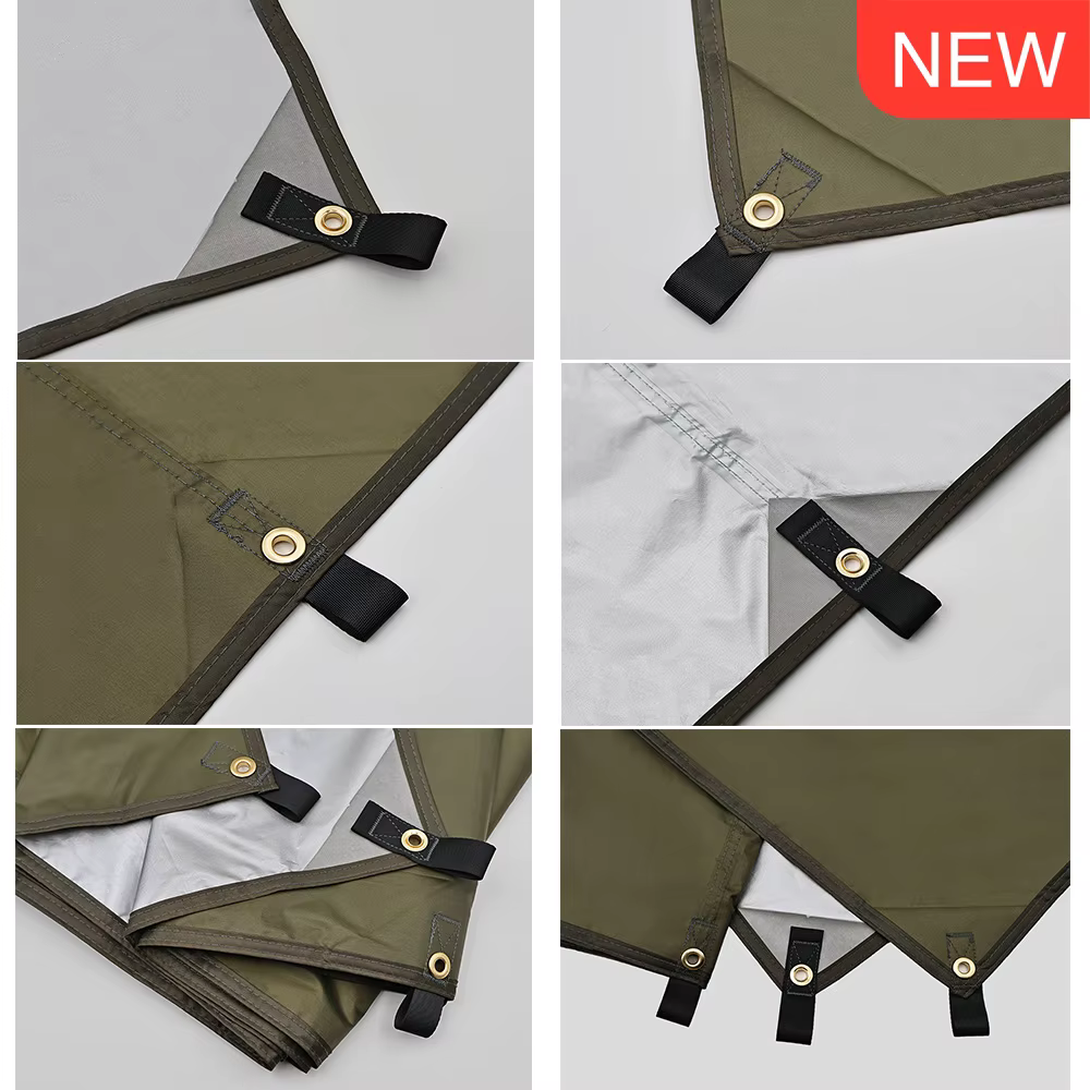 Tarp de Camping Imperméable Tente Pare-Soleil Abri Touristique Canopée de Jardin Protection Solaire Plage Léger Portable Randonnée Pique-nique Voyage