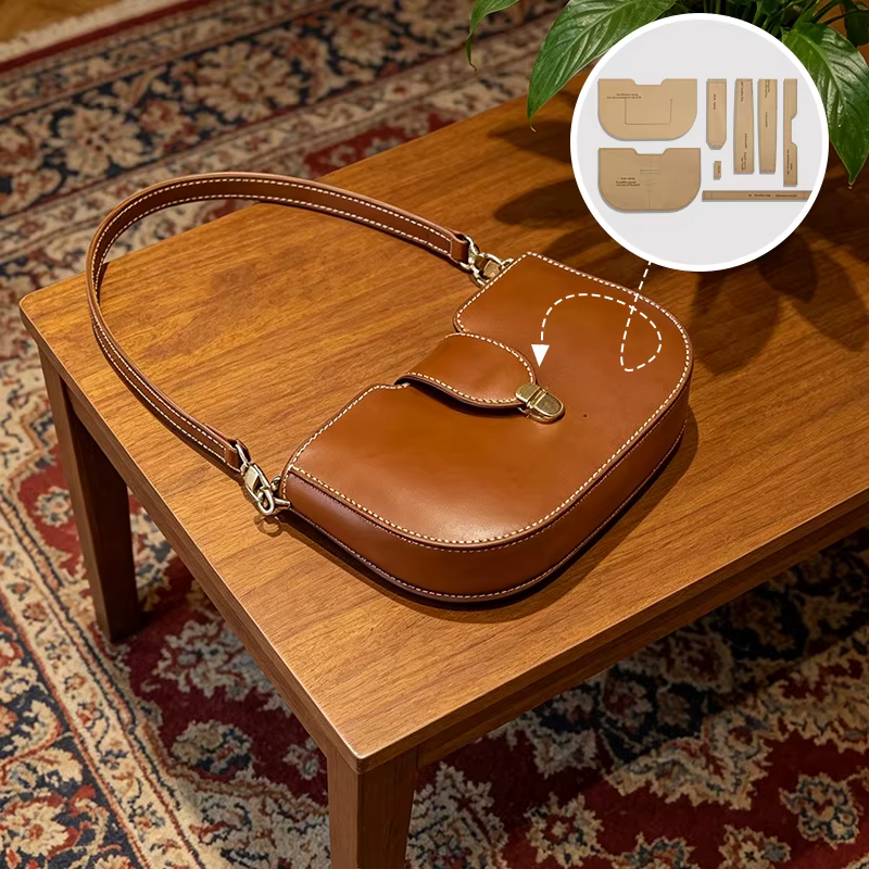 NUBECOM 8 pièces – Modèles de sacs à main et sacs à bandoulière pour femmes en papier kraft, patrons de couture, gabarits de modèles pour artisanat du cuir DIY