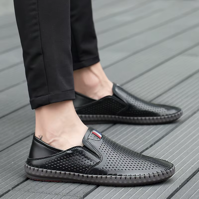 STRONGSHEN été hommes chaussures décontracté marque de luxe en cuir